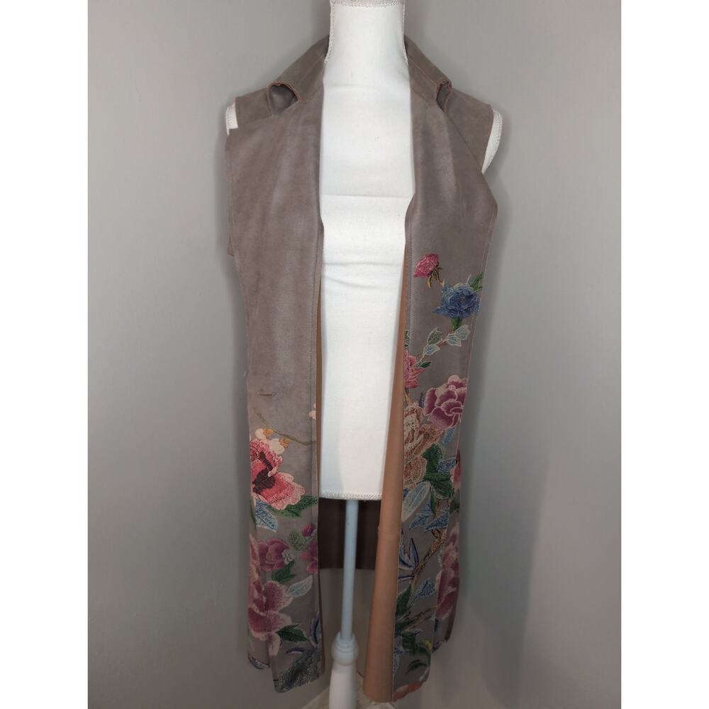 Anthropologie Solitaire floral boho LG sleeveless vest - Picture 2 of 10